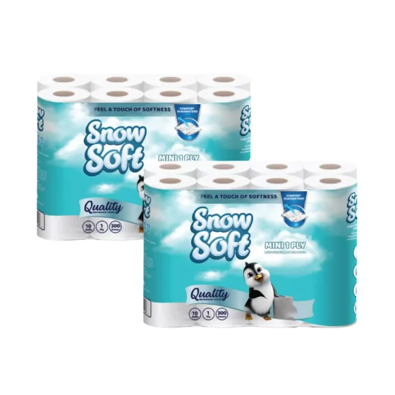 48 rolls toilet paper 2 x 24 x 300 sheets 1 ply virgin