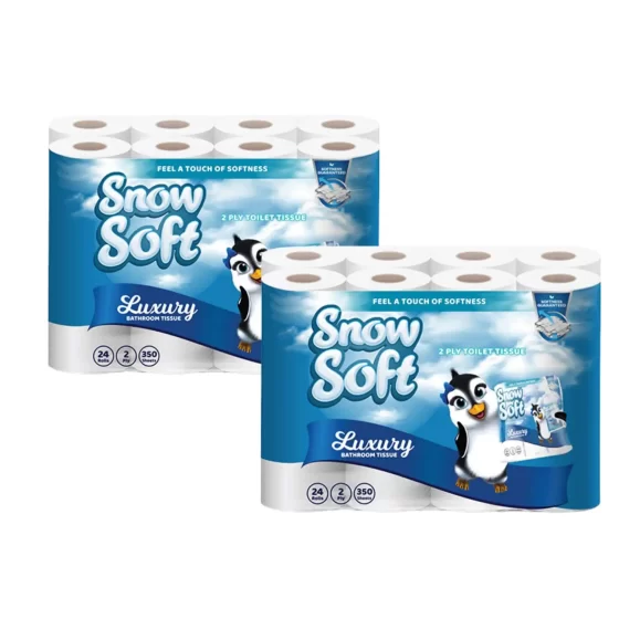 48 rolls toilet paper 2 x 24 x 350 sheets 2 ply virgin